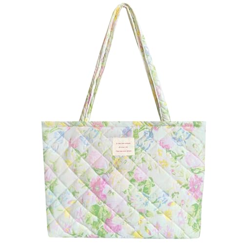 Image of Sunwel Fashion Top Zipper Floral Quilted Bag Small Tote Bag for Women