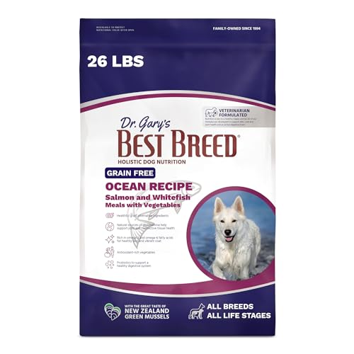 Dr. Garys Best Breed Grain Free Ocean Recipe Slow-Cooked in USA Natural Dry Dog Food for All Breeds and Sizes 26lbs.