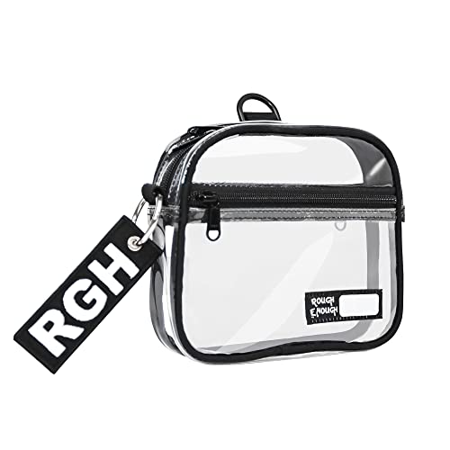 Rough Enough Clear Quart Size TSA Approved Toiletry Bag Small with Keychain for Travel Size Toiletries