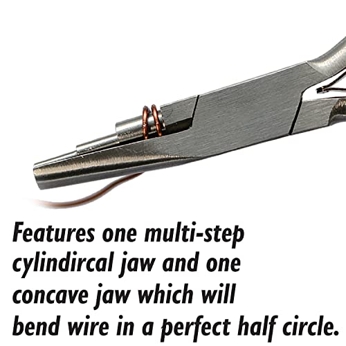 The Beadsmith Concave (Hollow)/Round Nose Pliers Wire Elements Series 6.25 (159mm) Steel Jaws & Double-Leaf Springs European Design & Quality Tool for Looping, Bending & Jewelry Making - Image 2