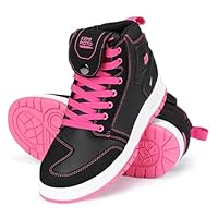 KEMIMOTO Motorrad Schuhe Damen, Motorradstiefel Causal Frauen,Motorrad Stiefel mit Erhöhung, Aktmungsaktiver Motororad Sneaker,Schwarz/Pink