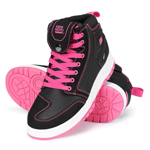 KEMIMOTO Chaussures de Moto Femme, Bottes Moto Respirantes avec Renfort Changement de Vitesse,...