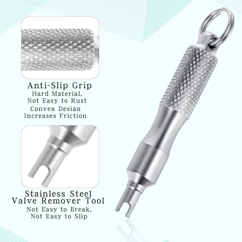 Image of Ymapinc Tire Valve Stem Removal Tool, 2Pcs Tiny Portable Repairman Tire Valve Installation Tool for Bikes Cars Motorcycles Trucks - Stainless Steel
