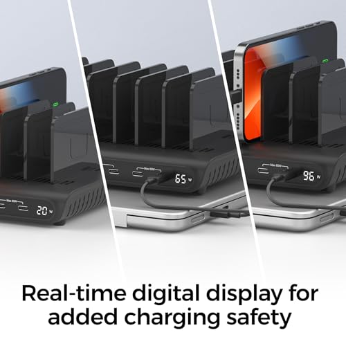 Image of Unitek 10-Port USB C Charging Station 96W with 2X 65W PD, [2A+8C] Laptop Charging Station for Multiple Devices, Fast Charger Dock for Home Office