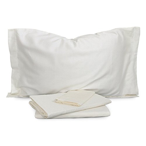 Parure de lit satin Zucchi R661 ivoire uni double drap de luxe