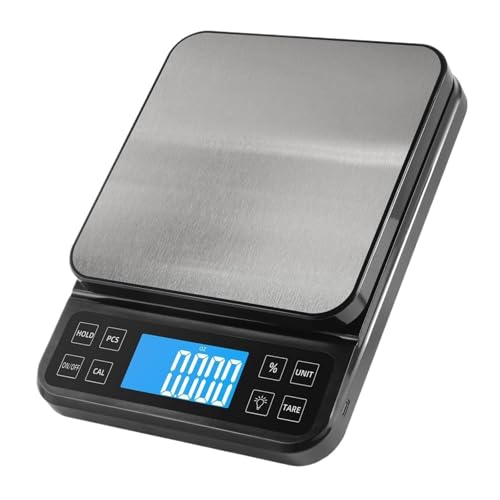 LCD �f�B�X�v���C�ƃX�e�����X �g���C������� 5KG ����� 10KG �̃L�b�`�� �X�P�[���B�x�[�L���O�⒲�����ɐH�i���v�ʂ��邽�߂Ɏg�p����܂��B(DH-406-Grey5KG 0.1G)