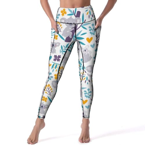 Legging de yoga femmes taille haute Koala : pantalon confortable contre les glissements