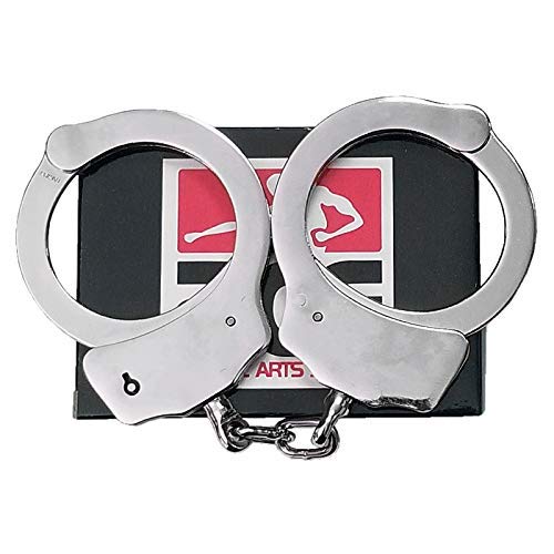Ace Martial Arts Supply Professional Heavy Duty Police Style Handcuffs Double Lock(Silver Chain) #TOP7