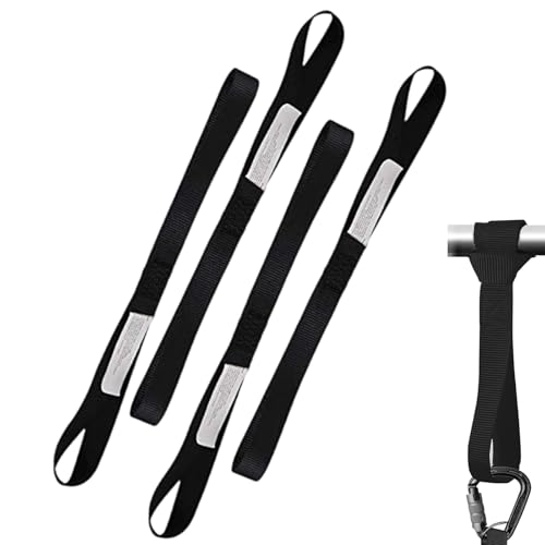 Lashing Strap Set 800 kg 25 mm x 30 cm (Pack of 4) - Lashing Loops & Belt Loops for Safe Transport of Motorcycles, Bicycles, Cars and More, Durable Polyester Straps with Robust Metal Strap