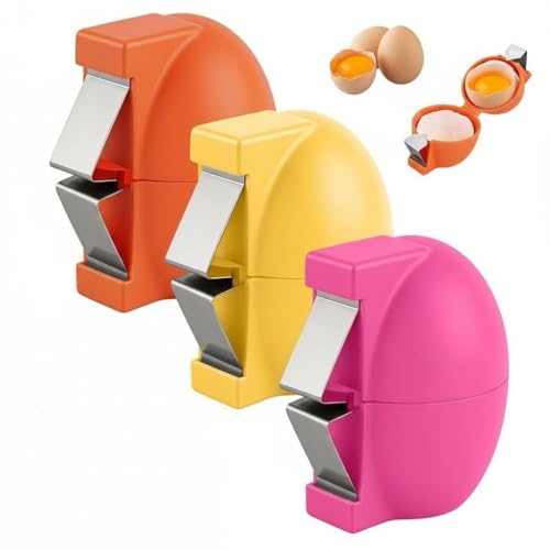 2026 New 3Pcs Stainless Steel Egg Shell Opener, Multifunctional Egg Cracker Tool for Raw &...