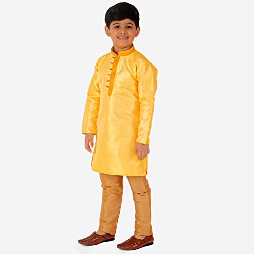 Image of Pro-Ethic Style Developer Kurta Pajama For Kids Boys | Silk | Traditional Dress (S-202)