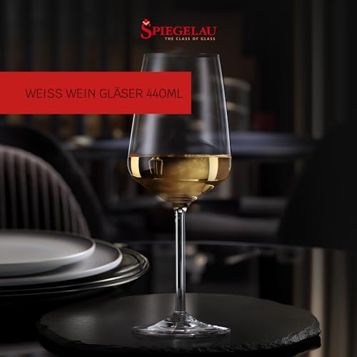 Foto von Spiegelau Weißweingläser 4er Set, 440 ml, Style, 4670182, Weinglas aus Kristallglas, spülmaschinenfest