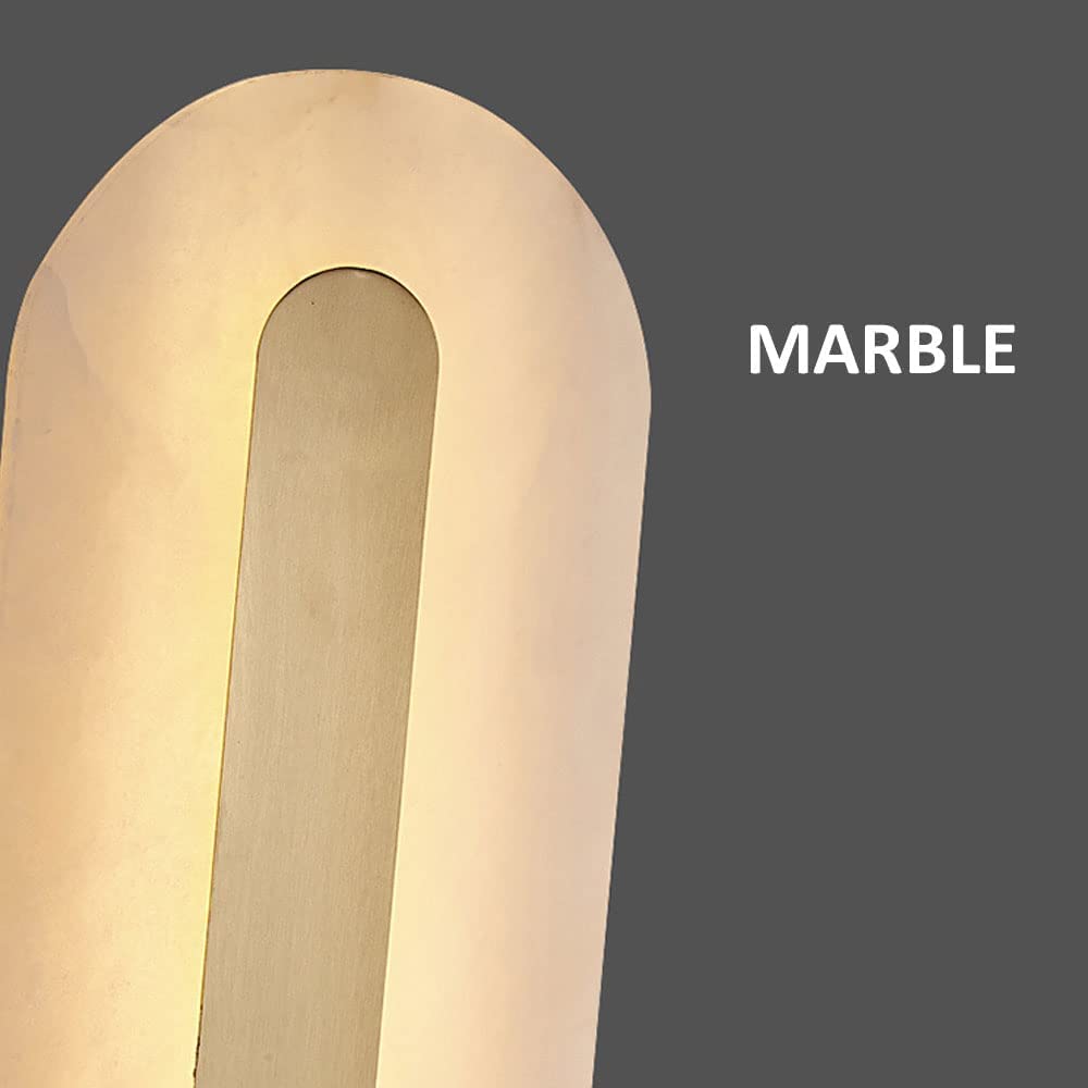 Applique da Parete in Marmo Moderne Lineari in Ottone Dorato con LED Dimmerabili Ideali per Camera da Letto Soggiorno Corridoio E Ingresso