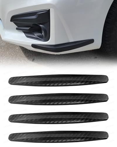 Image of JHCHAN Bumper Guard Trim Strips, 4PCS Car Door Edge & Handle Protectors - Universal Accessories Fit for All Cars/SUV/Vans/Pickups, Carbon Fiber Texture Anti Scratch Trim, Easy Install (Black, 13cm)