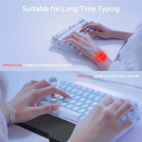 Image of Acrylic Keyboard Wrist Rest - Compact 60% Keyboard- Mechanical Keyboards Ergonomic Palm Rest for Computer Keyboard,Anti-Slip Base,Wrist Pad for Laptop,Office & Home-Easy Typing (Black)