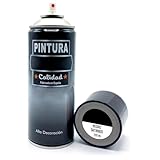 AC - Bote de Pintura en Spray - Fabricado en España - Ideal para cualquier superficie, Madera, Metal, Cartón, Piedra o Cerámica - Capacidad de 200 ML - Color Negro Satinado