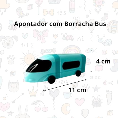 APONTADOR CRIATIVO INFANTIL COM BORRACHA BUS AZUL - FOFY