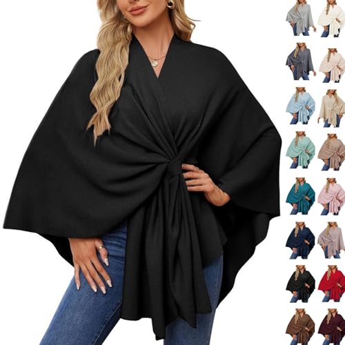 Consolidateh Sweater, Elegant Shawl Wraps Soft Open Front Poncho Sweater, Suitable for Home and Office Wear