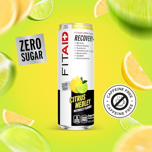 Image of FITAID ZERO Sugar Keto-Friendly Number 1 Post-Workout Recovery Drink Contains Zero Sugar BCAA Glucosamine 5 Calories Keto Variety Pack 12 Fl Oz (Pack of 12) - Packaging May Vary