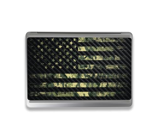 Image of MightySkins Carbon Fiber Skin Compatible with Microsoft Surface Laptop Studio 2 (2023) Full Wrap Kit - American Camo | Protective, Durable Textured Carbon Fiber Finish | Made in The USA