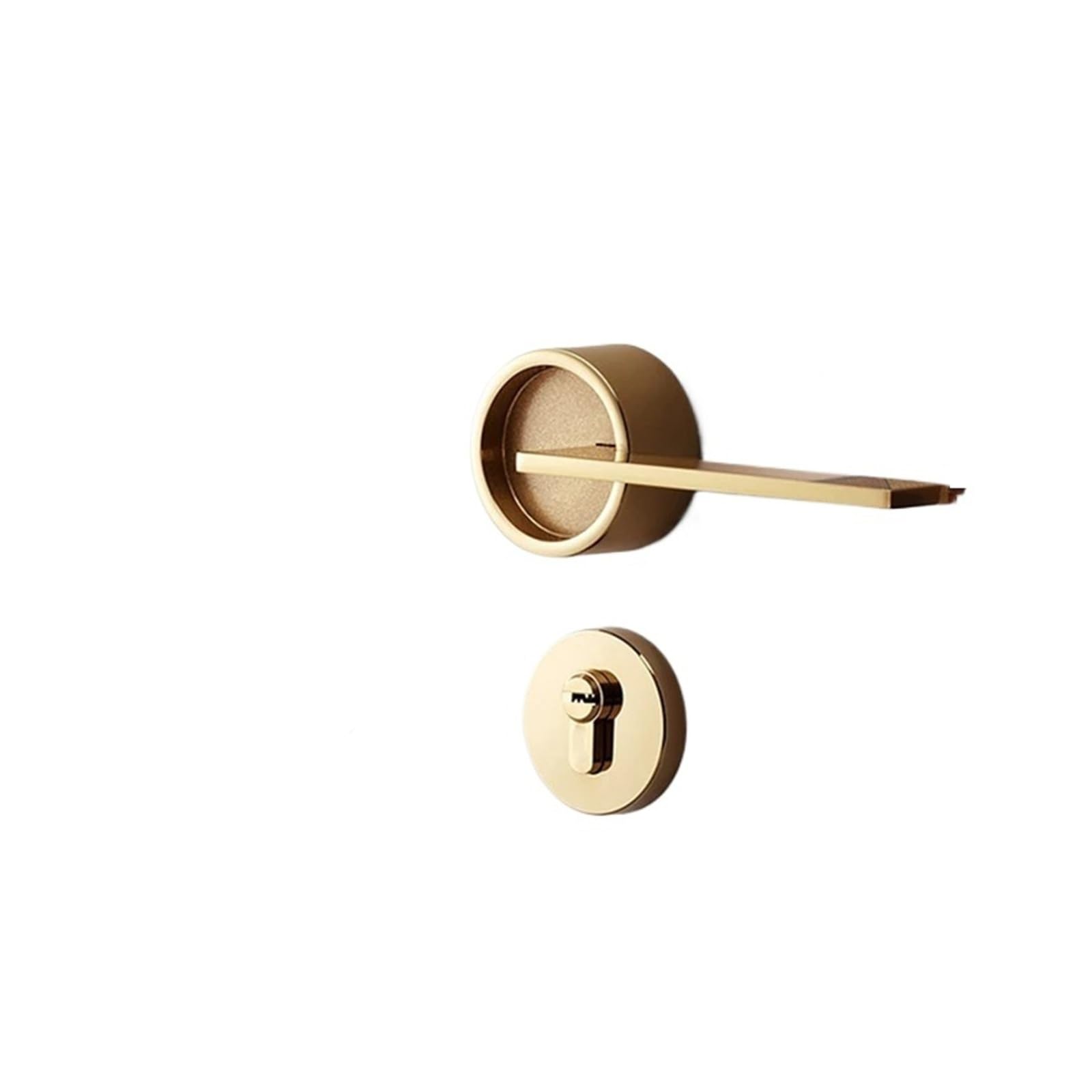 FBXRXZFPJ Golden Indoor Silent Door Lock Handle Split