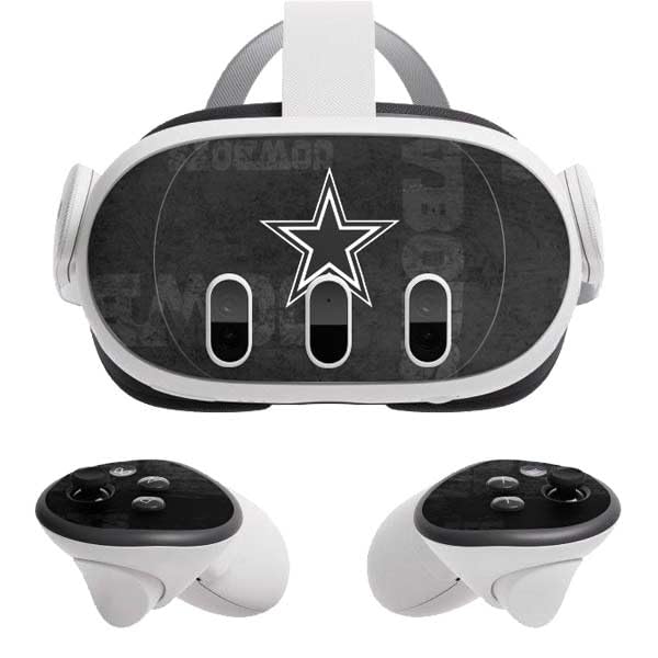 Skinit Decal Gaming Skin Compatible with Meta Quest 3 - Officially Licensed NFL Dallas Cowboys Black & White Design