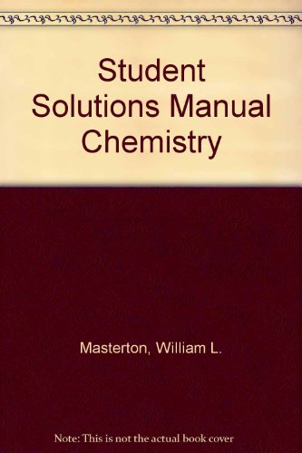 Student Solutions Manual Chemistry: Principles ... 0030189845 Book Cover