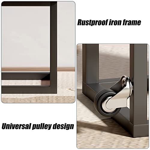 GCCSSBXF Taburete de almacenamiento versátil 5 en 1 con ruedas, silla apilable multifunción para sofá de cocina, asiento tapizado y marco de metal - imagen 7