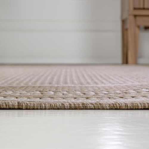 JONATHAN Y Border Stripe Indoor Outdoor Area Rug 3X5 Beige/Cream, Beckett Classic Casual for Backyard, Patio, Porch, Easy-Cleaning, High Traffic, Pet-Friendly, Non-Shedding (TSN208A-3) - Image 6