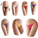 g string baumwolle Reizvoller anziehender Stil: Das bestickte Spitzenmaterial, das ein Gefühl von drohendem und elegantem verursacht. Die spindeldürren Schleife zieht sich leicht ab und zeigt deine Taille schlank und voller Arsch. Erotische G-Strings, jeder, der es trägt, wird außerordentlich sexy und verlockend sein.