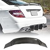 MCARCAR KIT Real Carbon Fiber Trunk Spoiler Compatible with 2008-2014 Benz W204 C-Class C180 C200 C250 C300 C350 C63 AMG 4-Door Tail Deck Lid Wing Lip