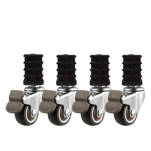 4 Pieces/lot casters 1.5 inches 19/22/25 Furniture Square Tube Wheel Gimbal Stainless Steel Silent Brake Caster Trolley(25-B)