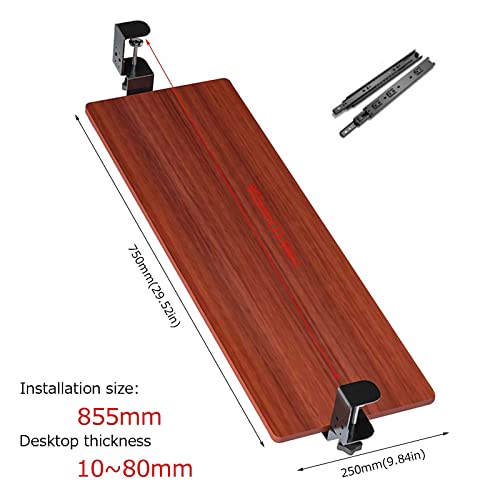 Support de clavier coulissant robuste de 75cm avec rails fluides ajustables - 4