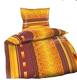  Bettwäsche Microfaser Thermo Fleece mit RV 4-teilig 135x200 terra