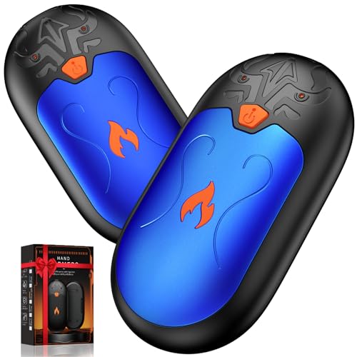 8000mAh Rechargeable Hand Warmers 2 Pack, 24Hrs Long Heating Electric Hand Warmers, Magnetic Portable Handwarmers with 3 Heat Settings, Gifts for Men, Women, Camping, Hunting, Golf, Football