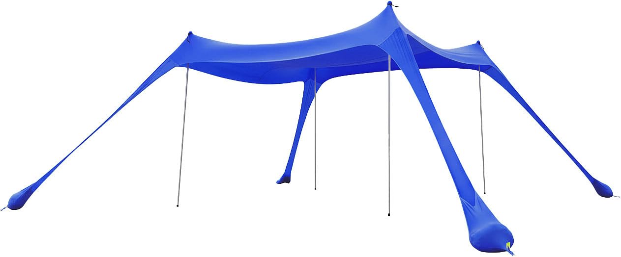 Semptec Urban Survival Technology Sonnensegel: Strandzelt mit UV-Schutz UPF 50+, 4 Stangen, 3 x 3 x 2 m, waschbar (Strandzelt mit Sonnenschutz, für Garten, Strandmuschel)