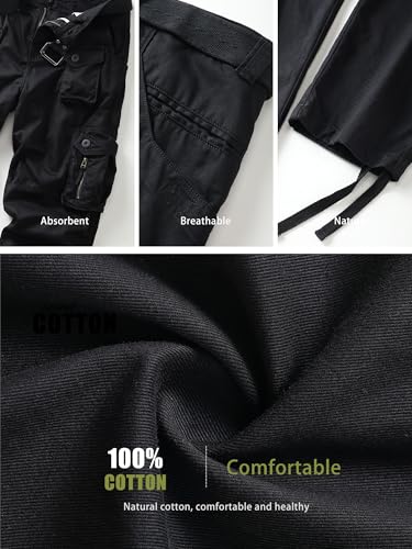 Men's Cargo Work Pants Cotton Casual Wild Outdoor Ripstop Camo Trousers with 9 Pockets4