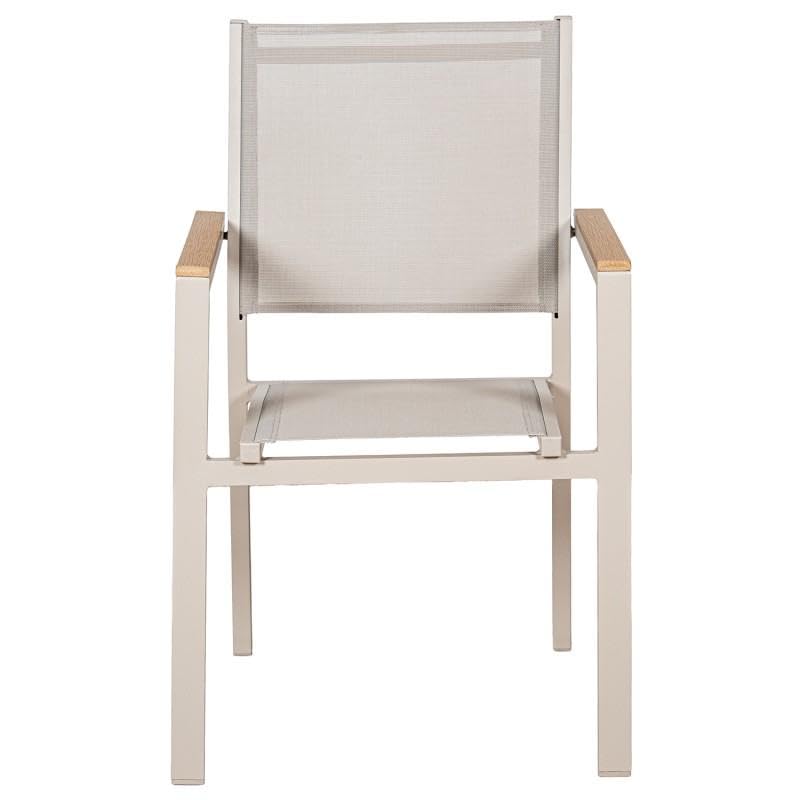 Chaise d'extérieur en aluminium DRW crème 86x50x60 cm pour jardin
