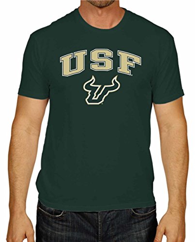 Campus Colors NCAA Adult Gameday Cotton T-Shirt - Premium Quality - Semi-Fitted Style - Officially Licensed Product (USF Bulls - Green, Medium)