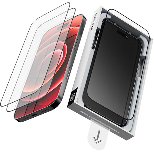 Image of 2 Pack Screen Protector for iPhone 17 Pro 6.3 inch 5X Stronger Tempered Glass 9H+ Hardness 12FT Military Grade Shatterproof HD Clear, Scratch Resistant Bubble-Free Installation Frame Case Friendly