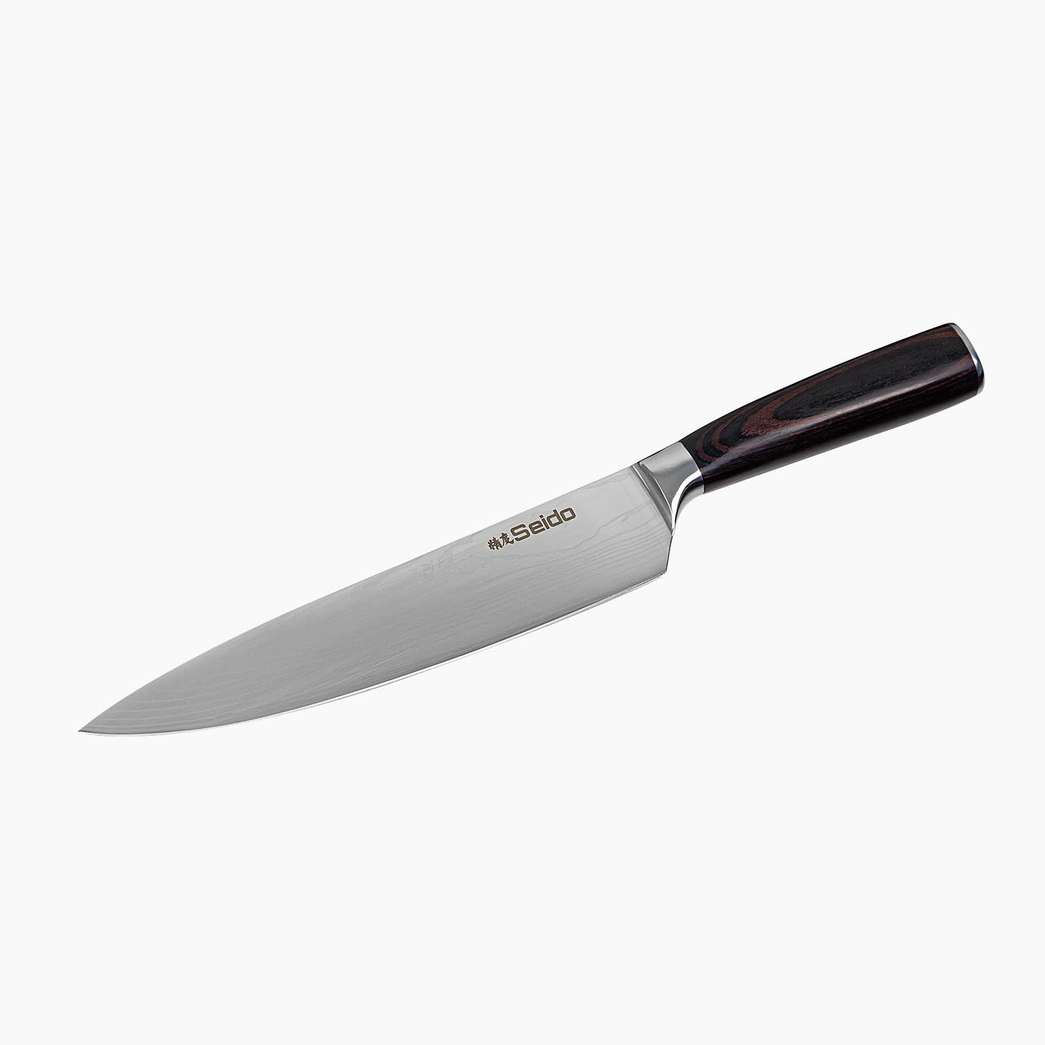 Seido Knives Master Chef Knife Japanese Handmade High Carbon Steel 8 inch - Perfectly Well-Balanced Pakka Wood Handle Kitchen Slicing Knife Razor-sharp Blade Precision Cutting