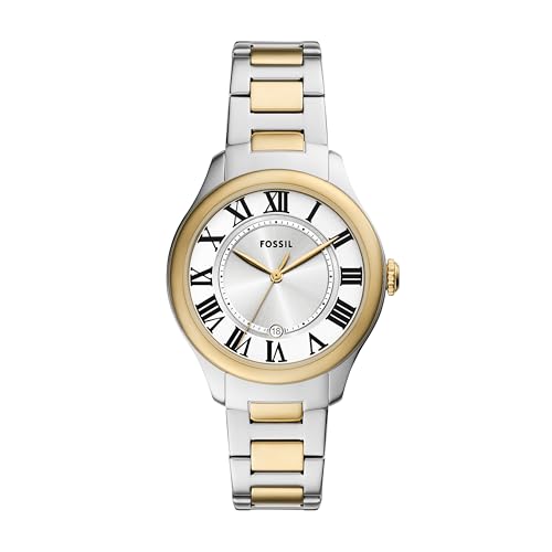 Montre acier inoxydable femme Fossil Gilmore bicolore étanche trois aiguilles