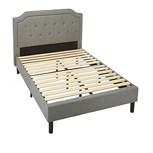 Zinus Kellen Upholstered Scalloped Platform Bed Frame / Mattress Foundation / Wood Slat Support / No Box Spring Needed / Easy Assembly, Queen #TOP8