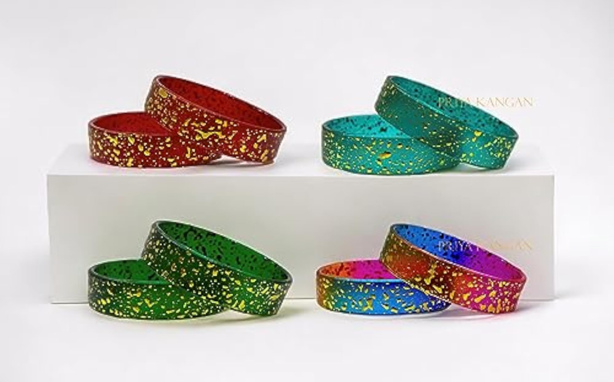 Exotic Glass Bangle with Golden Printed Work