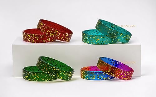 Exotic Glass Bangle with Golden Printed Work