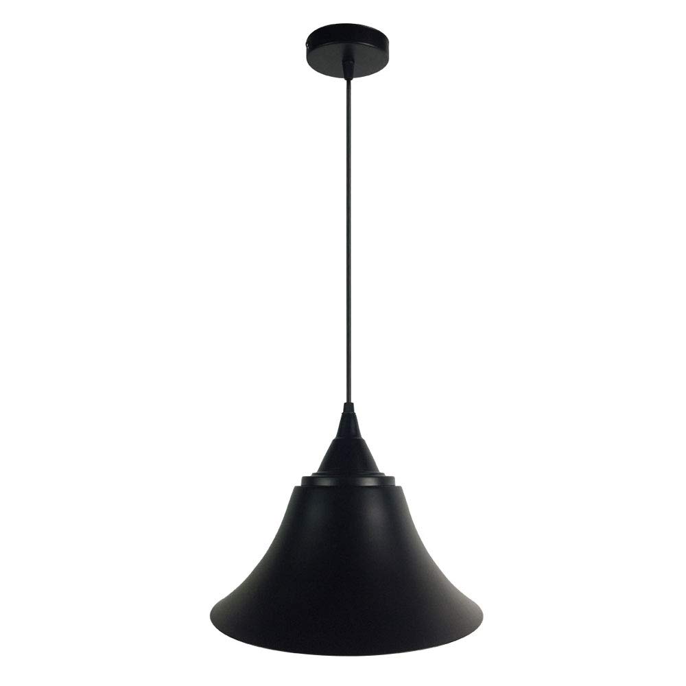 Lustre noir mat suspension industrielle fer forgé luminaire salon salle à manger