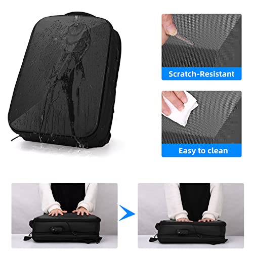 FENRUIEN Anti Theft Laptop Backpack for Men, Expandable Water Resistant Hardshell Backpack with USB Port, Black Business Travel Computer Bag 15.6 Inch by FENRUIEN - Image 4