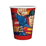 Party Factory « Superman » Lot de 10 gobelets en carton colorés pour fête d'anniversaire d'enfant ou fête à thème 250 ml