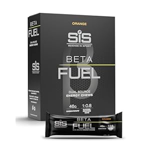 Science in Sport Beta Fuel Dual Source Energy Chews, Energy Bars, Orange Flavour, 46g of Carbs, 60g Bar (6 Pack)