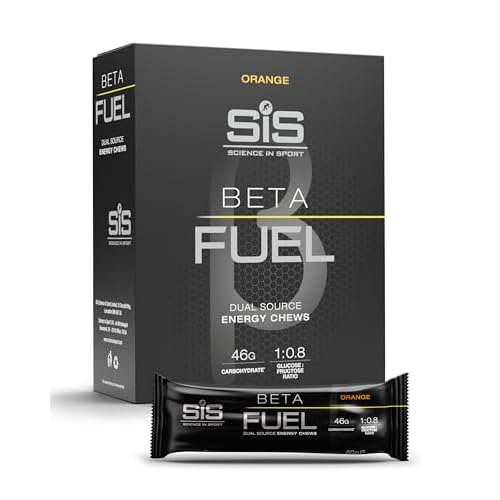 Science in Sport Beta Fuel Dual Source Energy Chews, Energy Bars, Orange Flavour, 46g of Carbs, 60g Bar (6 Pack)